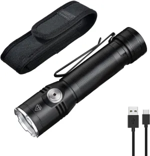 ULTRAFIRE SP67 LED Flashlight Rechargeable,2050 High Lumens Mini Flashlight with Holster,6 Modes,USB-C Waterproof Handheld Small Flash Light for Camping, Outdoor, Emergency
