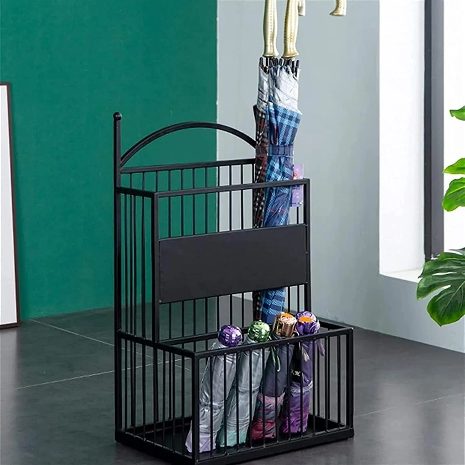 Umbrella Stands,Umbrella Metal Umbrella Stand with Drip Tray Umbrella Storage Rack Storage Bucket for Home Hotel Office Centrance Umbrella Rack/Black/36 * 25 * 60Cm