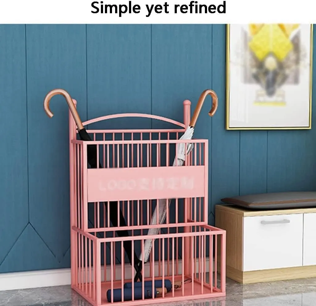 Umbrella Stands,Umbrella Umbrella Stand Metal Umbrella Stand with Drip Tray Umbrella Storage Rack Storage Bucket for Office Centrance Umbrella Rack Umbrella Organiser/Rose Goud/48
