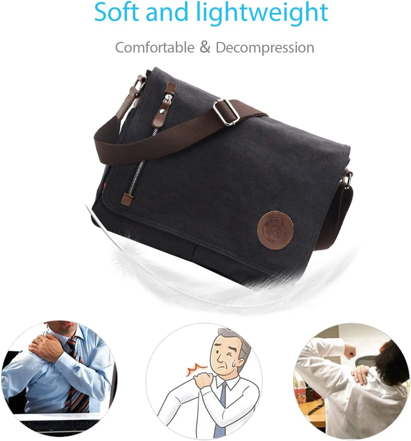 Unisex Shoulder Crossbody Bag Canvas Messenger Satchel Bag