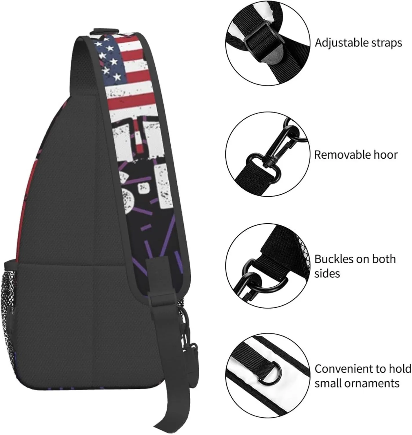 Us Eh America And Canada Small Crossbody Backpack Sling Bag For Men Women Mini One Shoulder Chest Bags Gym Sport Travel Hiking Daypack