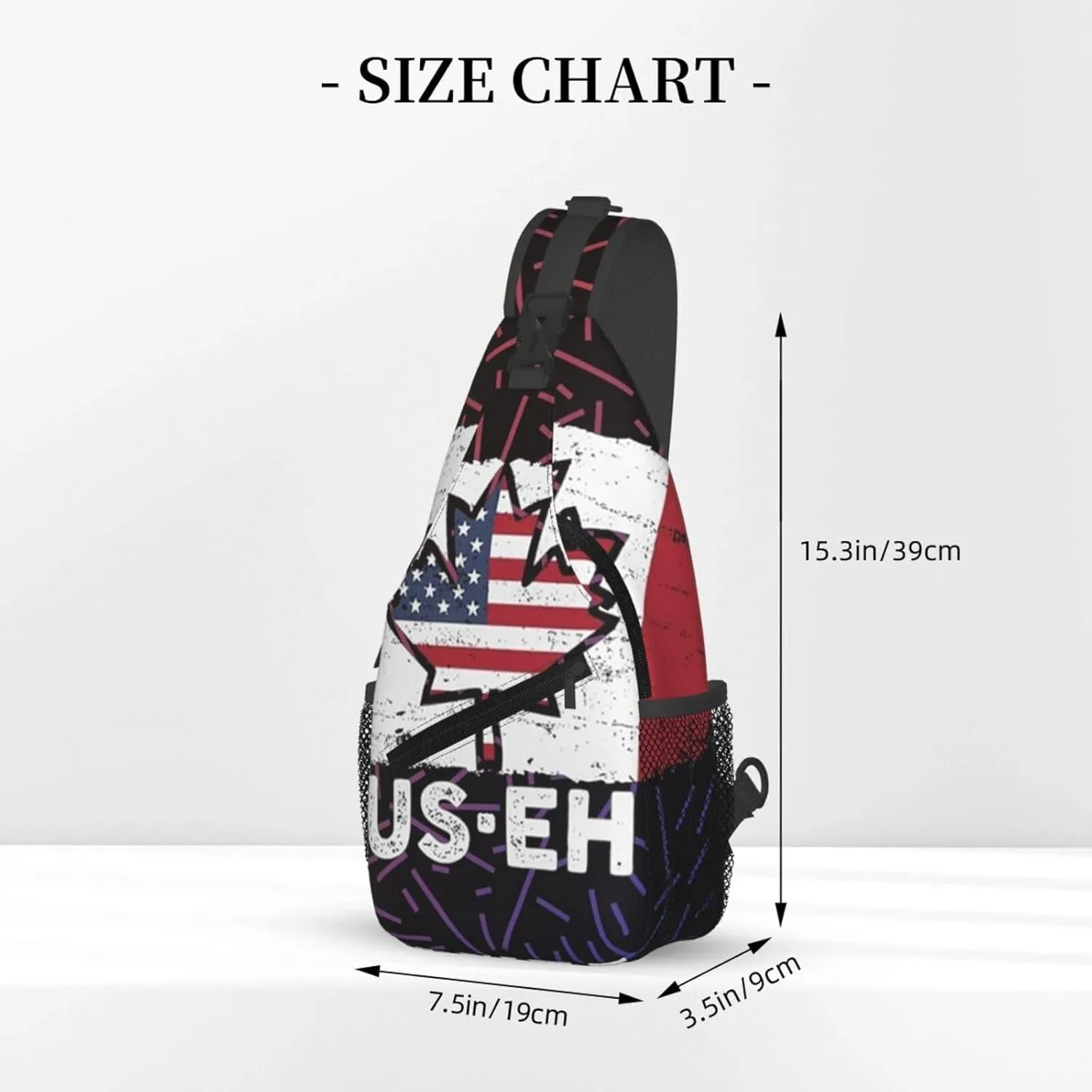 Us Eh America And Canada Small Crossbody Backpack Sling Bag For Men Women Mini One Shoulder Chest Bags Gym Sport Travel Hiking Daypack