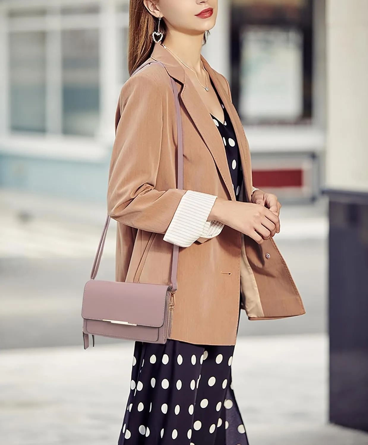 UTO Small Crossbody Shoulder Bag for Women Cellphone Bags Card Holder Wallet with Wristlet Purse and Handbags