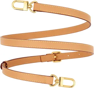 Vachetta Leather Adjustable Crossbody Strap women crossbody leather purse strap (Apricot-width:0.59 inches(1.5cm))