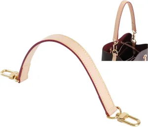 Vachetta Leather Purse Strap Replacement for LV Neonoe Bucket Bag Top Handle Black Short Leather Strap Luxury