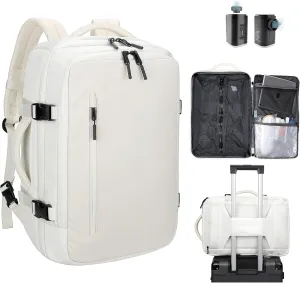 Vacuum Backpack,airback backpack with pump,Laptop backpack for travel,Waterproof, Business,College,Camping (Beige)