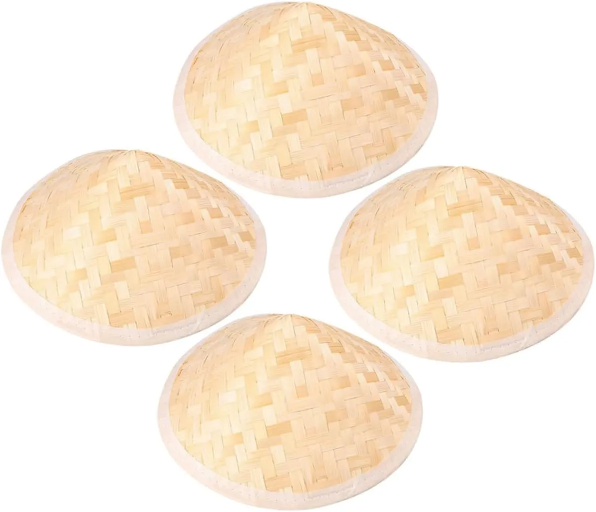 Vaguelly 4pcs Bamboo Hat Chinese Decor Sun Hat for Toddler Sun Hats Farmer Hat Weaving Hat Hat Sun Block Hat Hat Pointed Cap Beige Primary Fishing Bamboo Mini