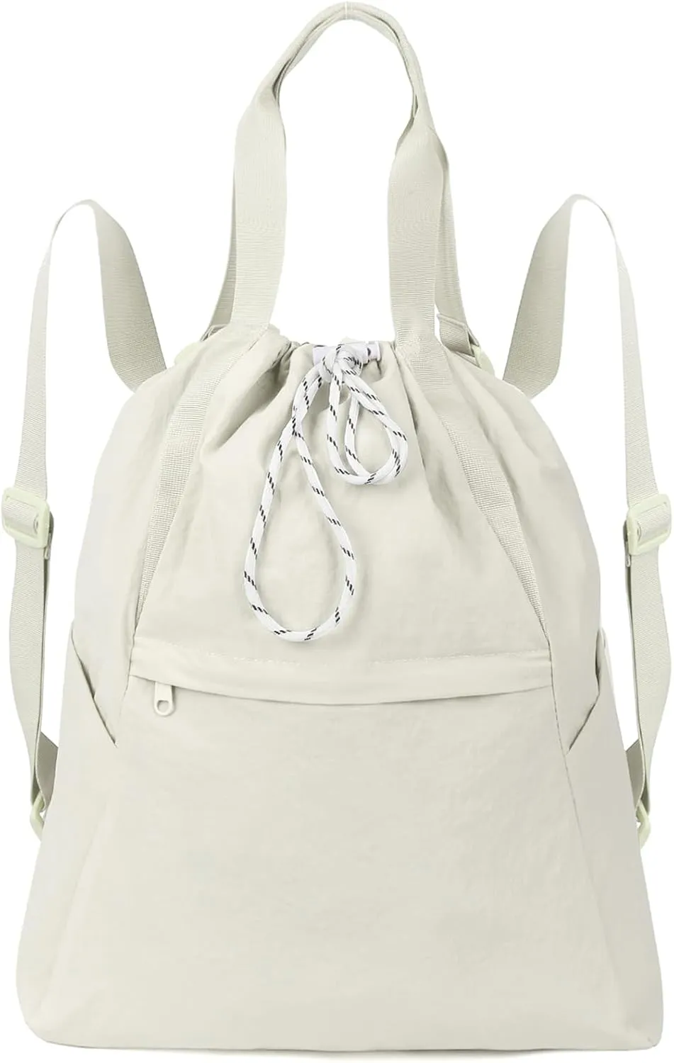 Valleycomfy Drawstring Backpack with Wet Pocket,Waterproof Drawstring Bag,Gym Backpack for Beach,Pool,Swim and Travel,Beige