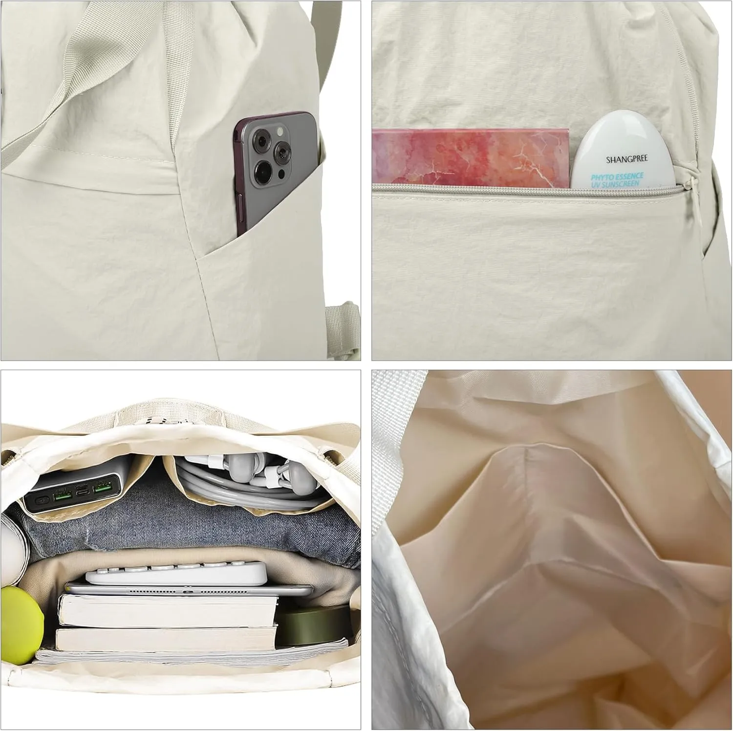 Valleycomfy Drawstring Backpack with Wet Pocket,Waterproof Drawstring Bag,Gym Backpack for Beach,Pool,Swim and Travel,Beige