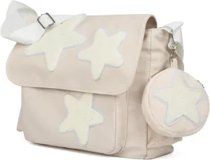 Valleycomfy Messenger Bag,Canvas Messenger Bag with Star Purse,Crossbody Bag for Women