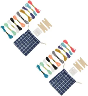 Veemoon Hand Lace Making Shuttle Set Weaving Cards Rope Weaving Kit Storage Bag