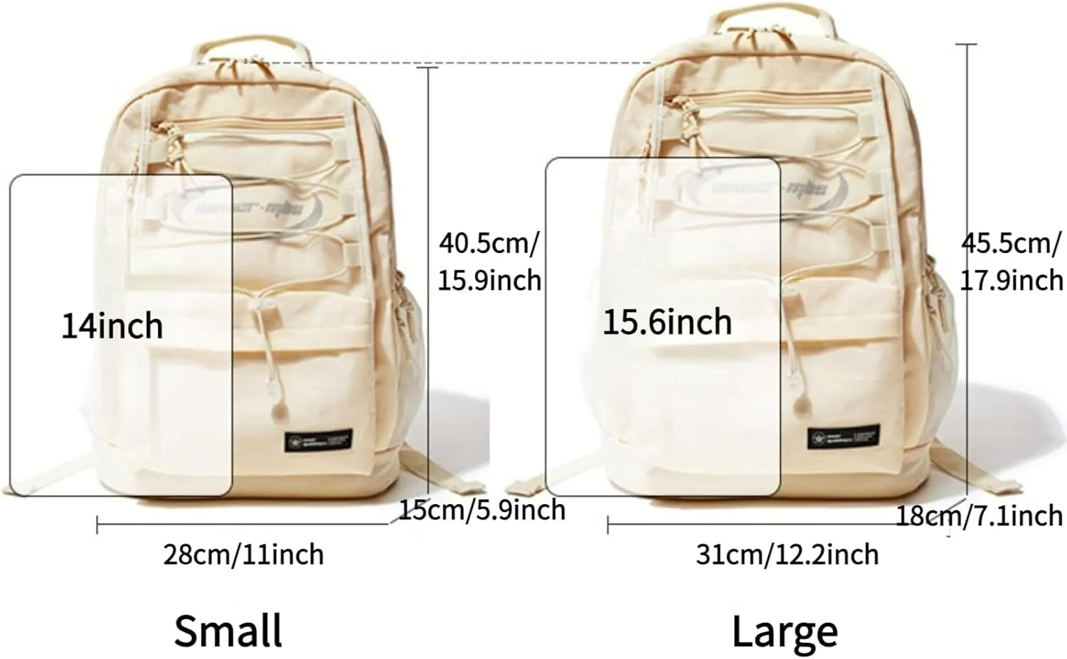 Verdancy Backpack for School College Teens Students Travel Aesthetic Bookbag with Laptop Compartment Schoolbag Casual Daypack (Small-Fit 14'' Laptop, Black/Gray)