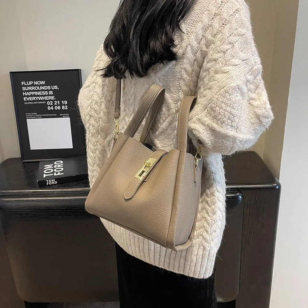 Vintage Bucket Bags Bucket Crossbody Purses For Women Small Trendy Bucket Handbag Mini Faux Leather Top Handle Bag