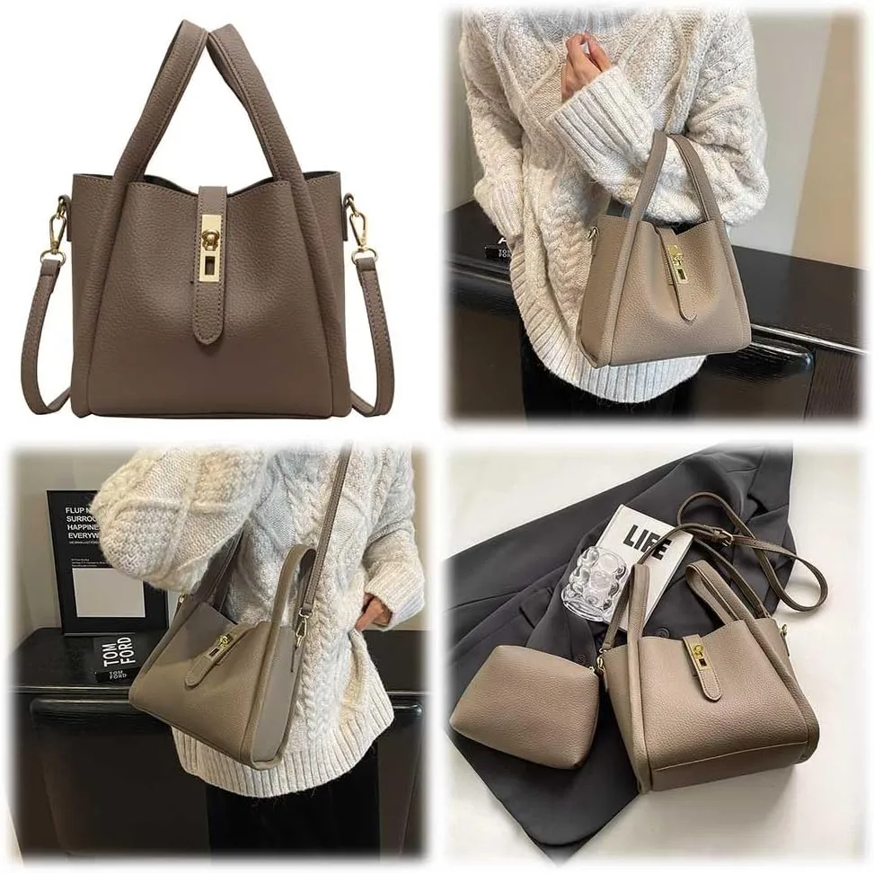 Vintage Bucket Bags Bucket Crossbody Purses For Women Small Trendy Bucket Handbag Mini Faux Leather Top Handle Bag