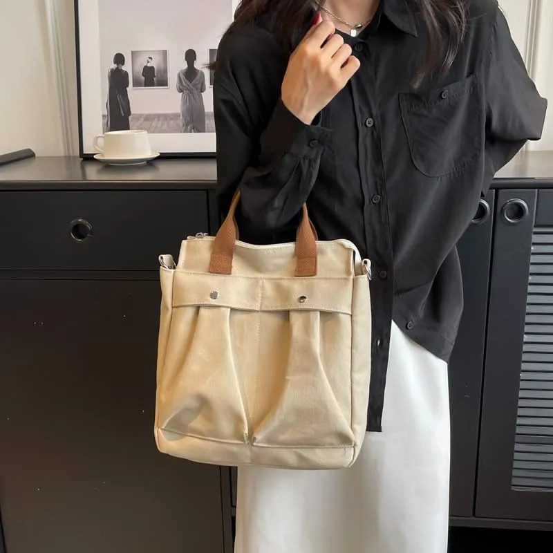 Vintage Canvas Messenger Bag for Women Travel Satchel Shoulder Bag Emo Acubi Laptop Bag Cyber Punk Purse (Gray)
