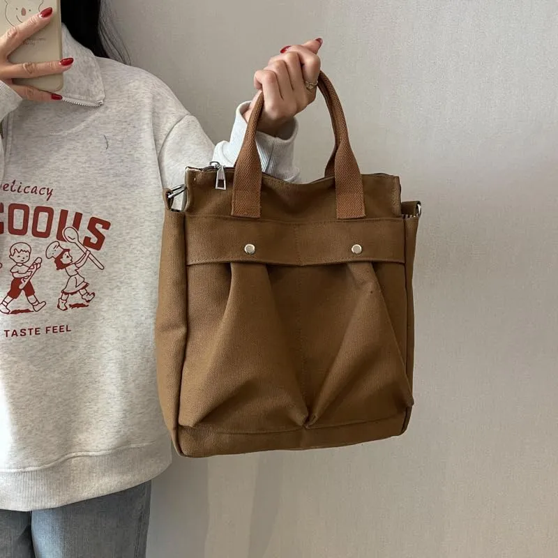 Vintage Canvas Messenger Bag for Women Travel Satchel Shoulder Bag Emo Acubi Laptop Bag Cyber Punk Purse (Gray)