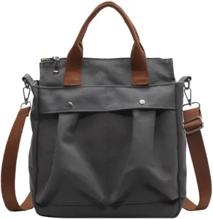 Vintage Canvas Messenger Bag for Women Travel Satchel Shoulder Bag Emo Acubi Laptop Bag Cyber Punk Purse (Gray)