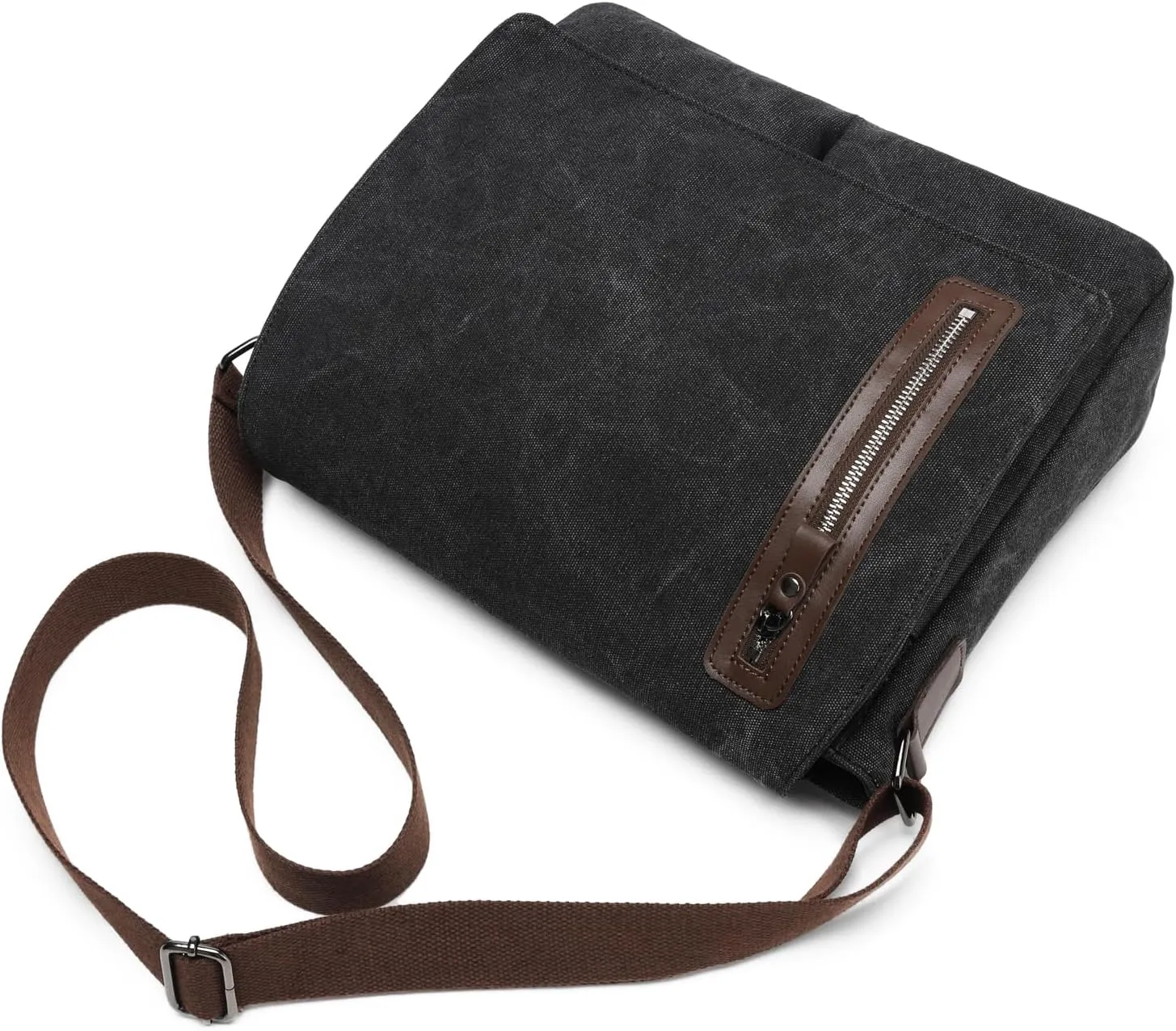 Vintage Canvas Messenger Bag Unisex Shoulder Bag Canvas Satchel Cross Body College Work Satchel Briefcase for 14 Inch Laptop