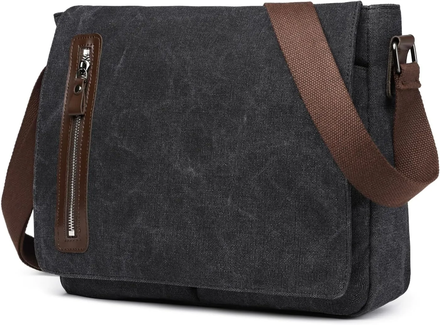 Vintage Canvas Messenger Bag Unisex Shoulder Bag Canvas Satchel Cross Body College Work Satchel Briefcase for 14 Inch Laptop