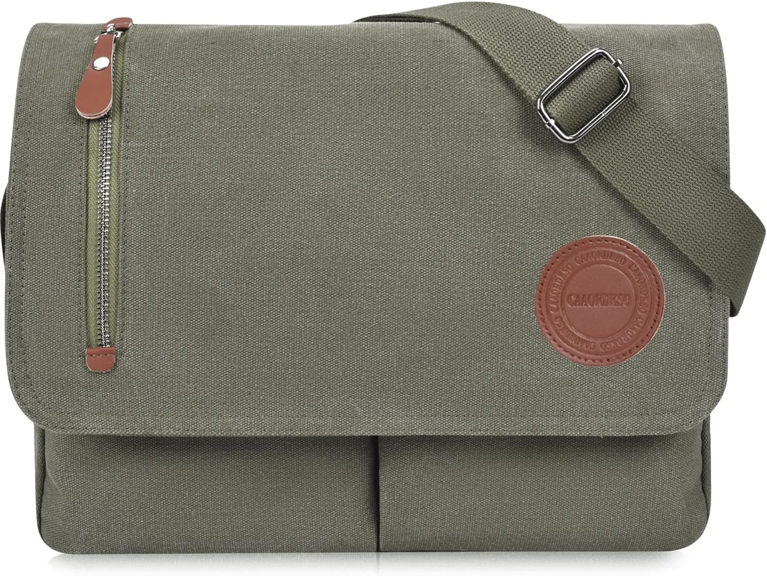 Vintage Canvas Satchel Messenger Bag for Men Women Crossbody Bag Travel Shoulder Bag 13.3" Laptop Bag Bookbag Work