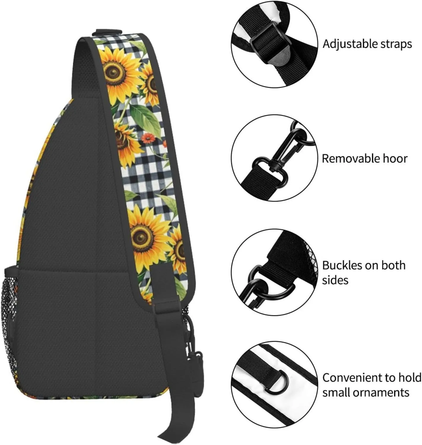 Vintage Leopard Crossbody Bags Cross Chest Bag Adjustable Sling Backpack for Women Men