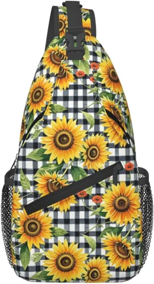 Vintage Leopard Crossbody Bags Cross Chest Bag Adjustable Sling Backpack for Women Men