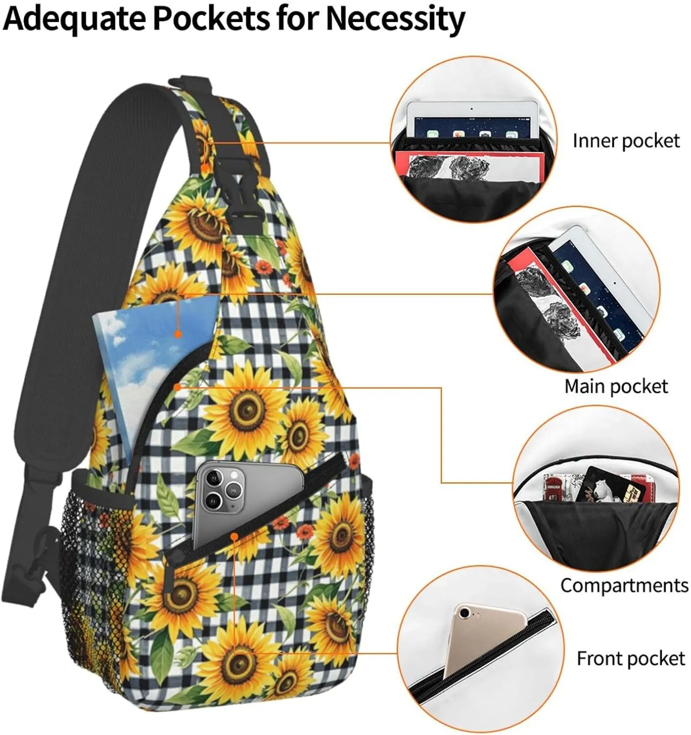 Vintage Leopard Crossbody Bags Cross Chest Bag Adjustable Sling Backpack for Women Men