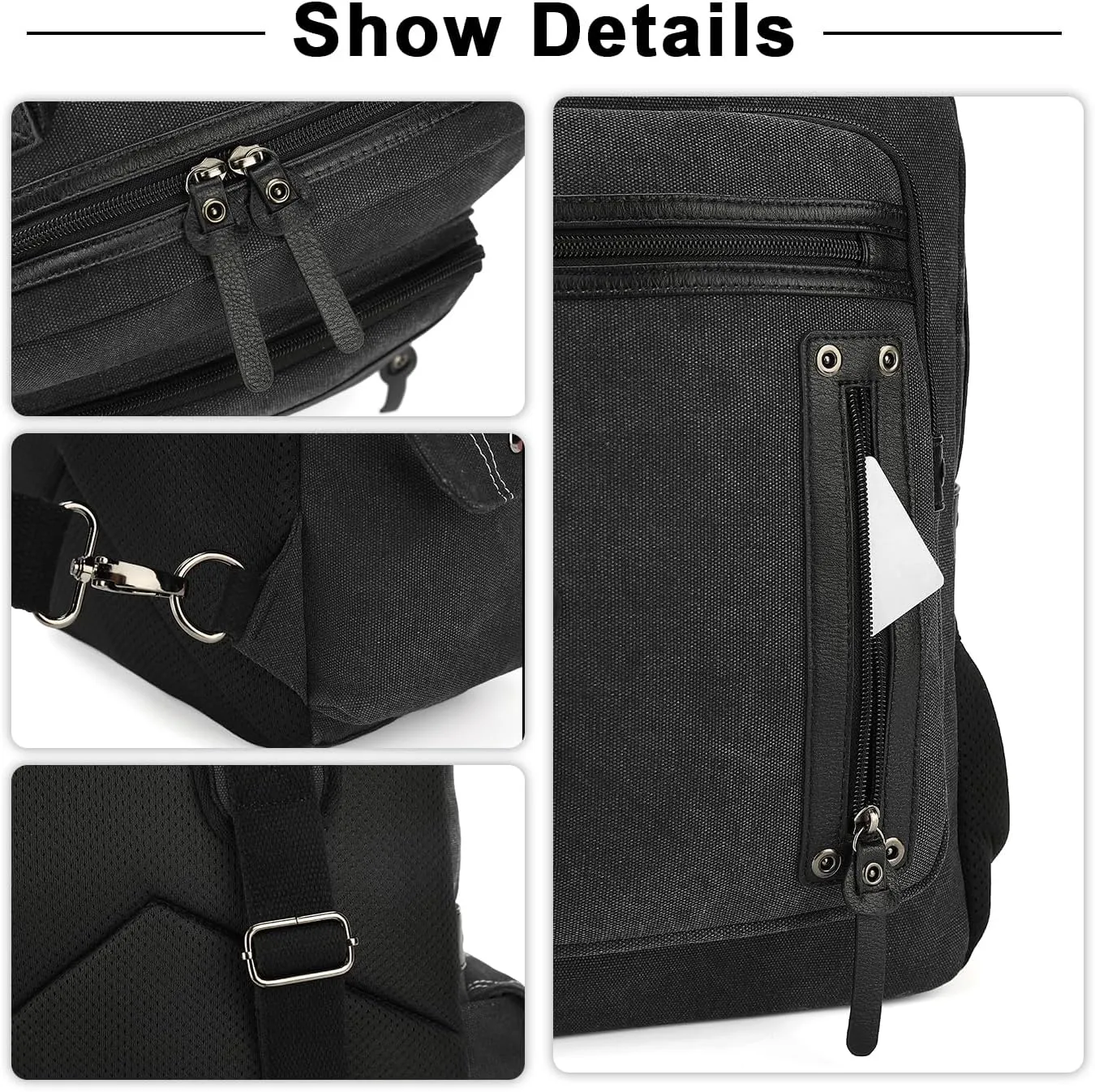 Vintage Messenger Bag, Canvas Backpack for Travel, Men's Shoulder Bag, Dual-use Bag for Hand Carry and Crossbody Carry