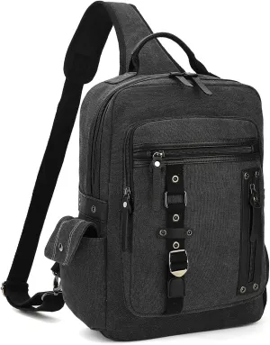 Vintage Messenger Bag, Canvas Backpack for Travel, Men's Shoulder Bag, Dual-use Bag for Hand Carry and Crossbody Carry