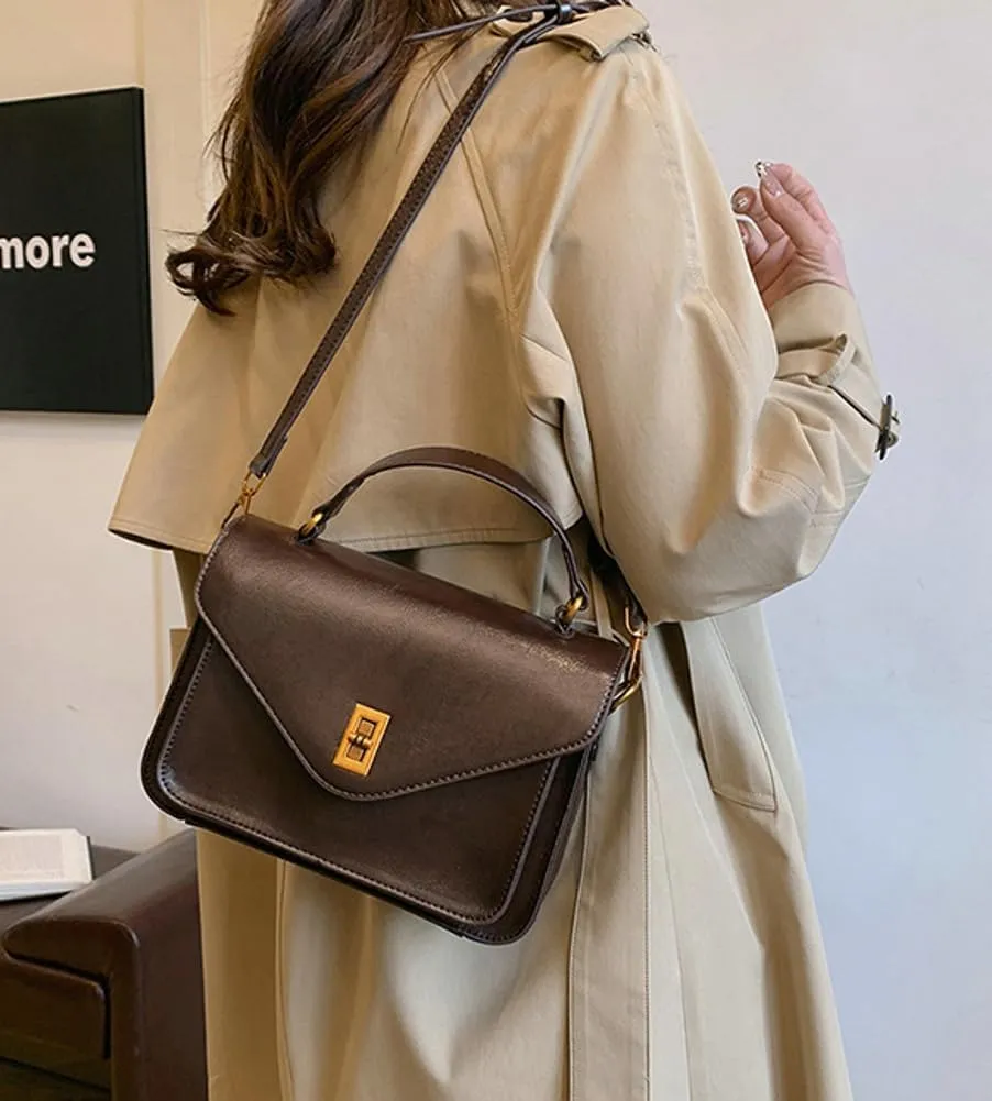 Vintage Messenger Bag for Women Leather Shoulder Shoulder Bag Crossbody Satchel Handbag and Purses Work Travel Bag