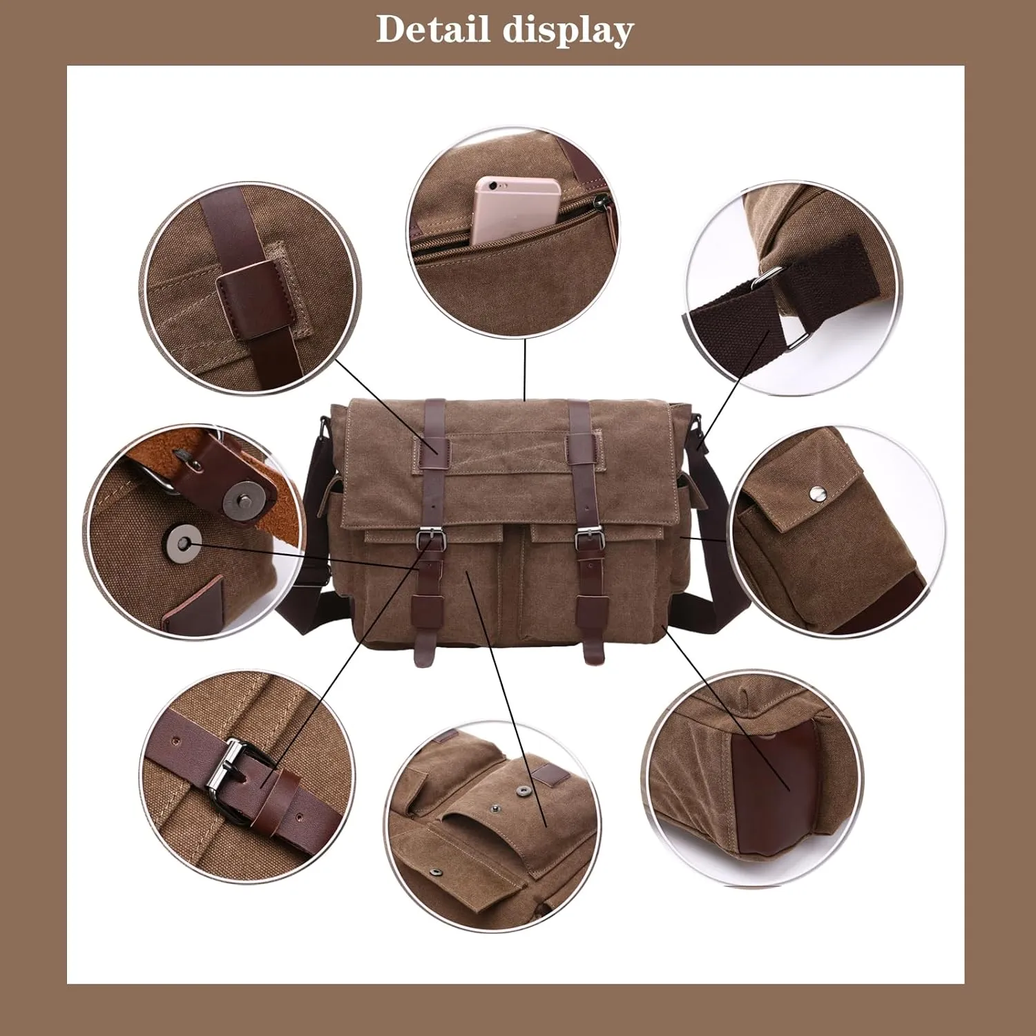 Vintage military canvas notebook computer bag Messenger bag medium canvas Messenger bag military satchel