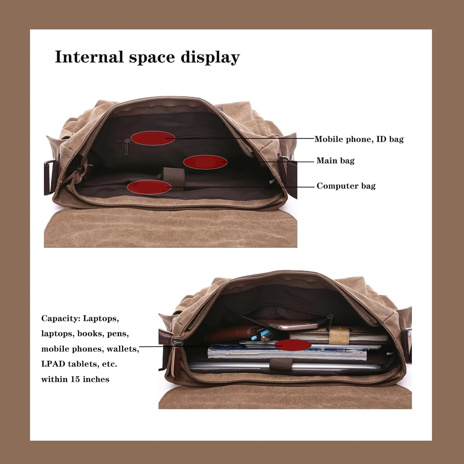 Vintage military canvas notebook computer bag Messenger bag medium canvas Messenger bag military satchel
