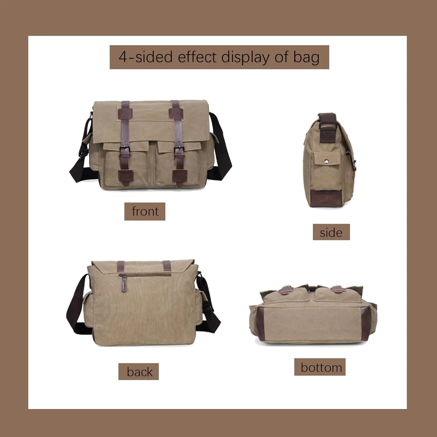 Vintage military canvas notebook computer bag Messenger bag medium canvas Messenger bag military satchel