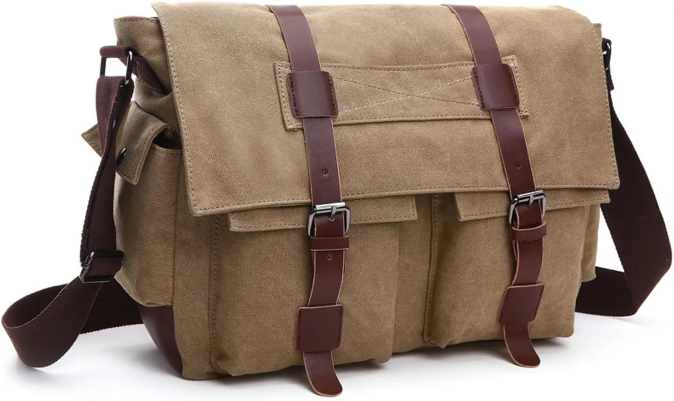 Vintage military canvas notebook computer bag Messenger bag medium canvas Messenger bag military satchel