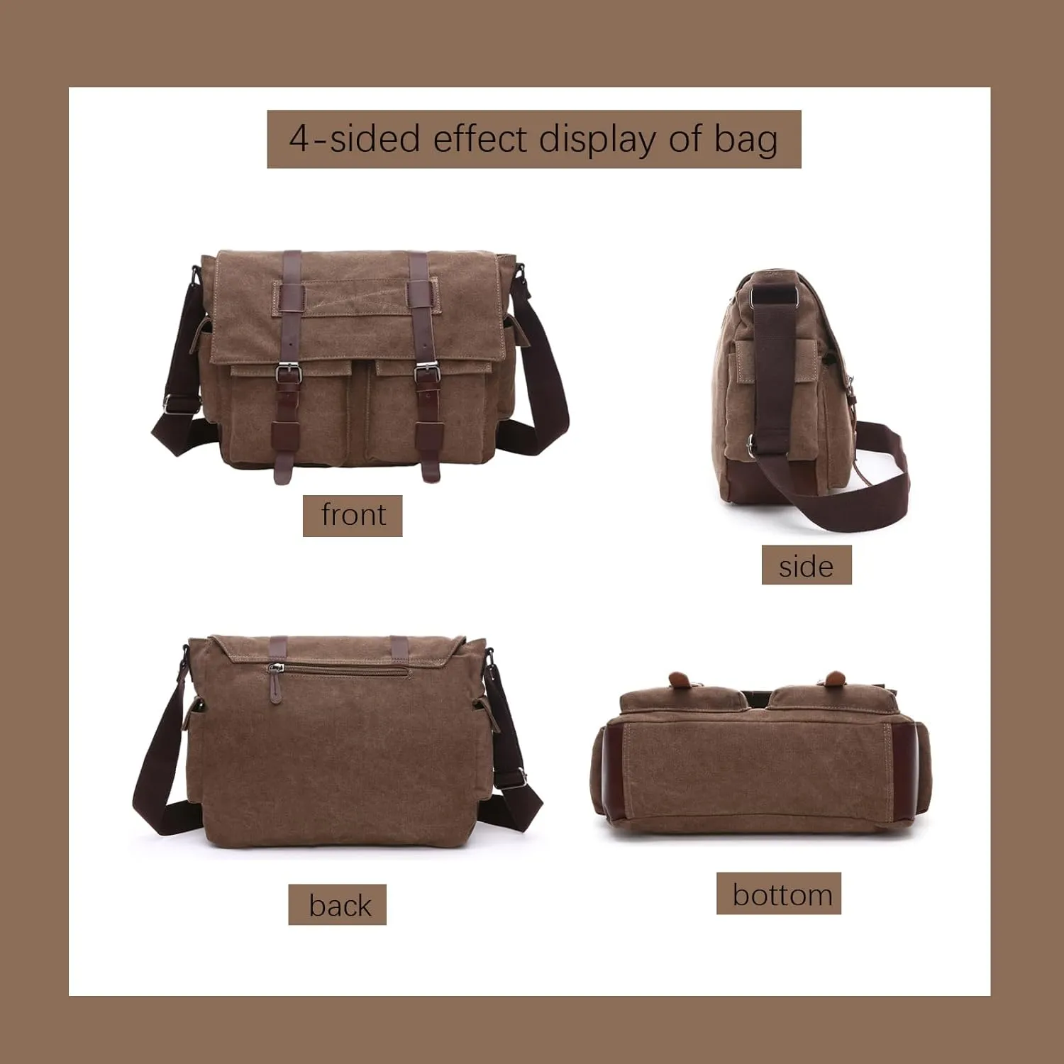 Vintage military canvas notebook computer bag Messenger bag medium canvas Messenger bag military satchel