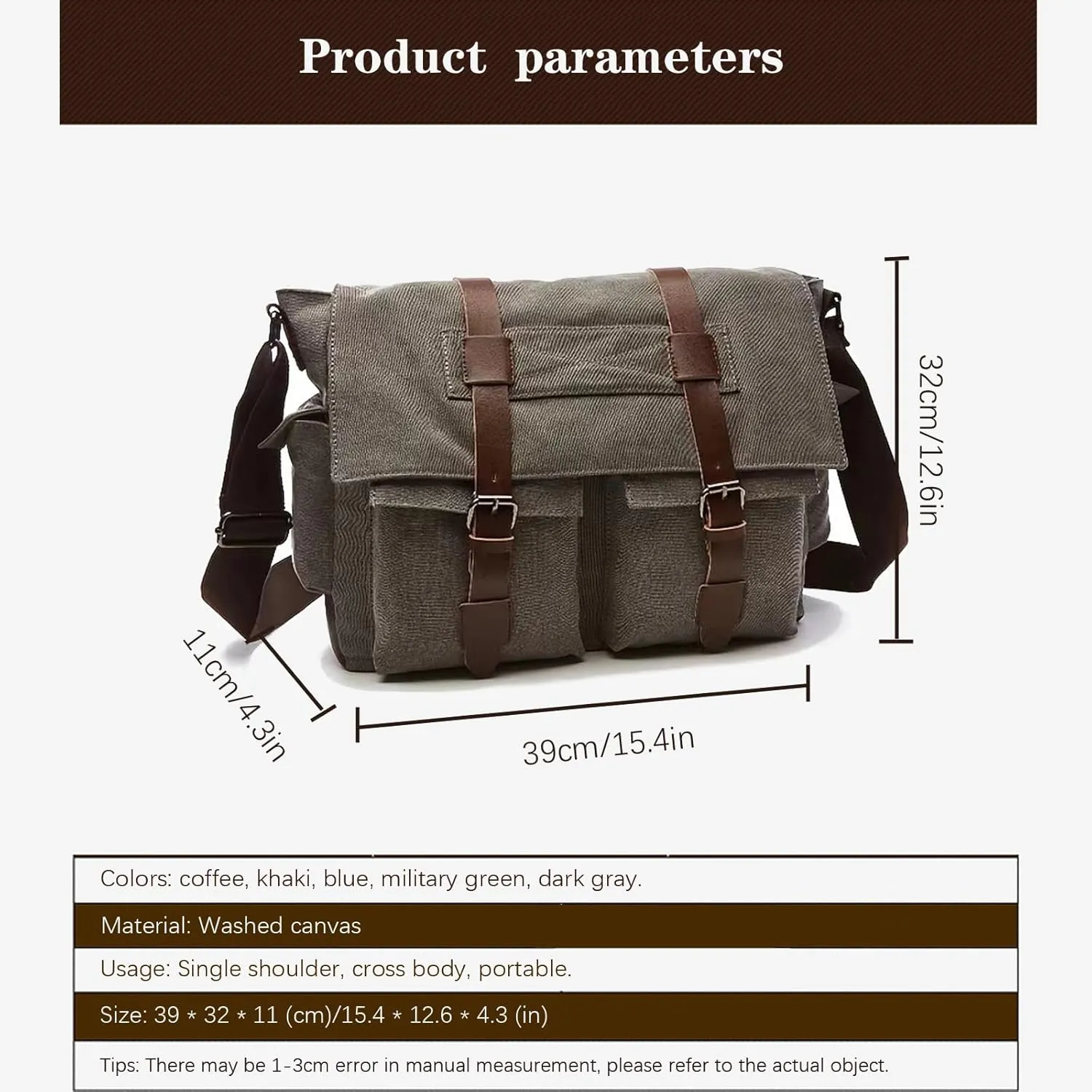Vintage military canvas notebook computer bag Messenger bag medium canvas Messenger bag military satchel