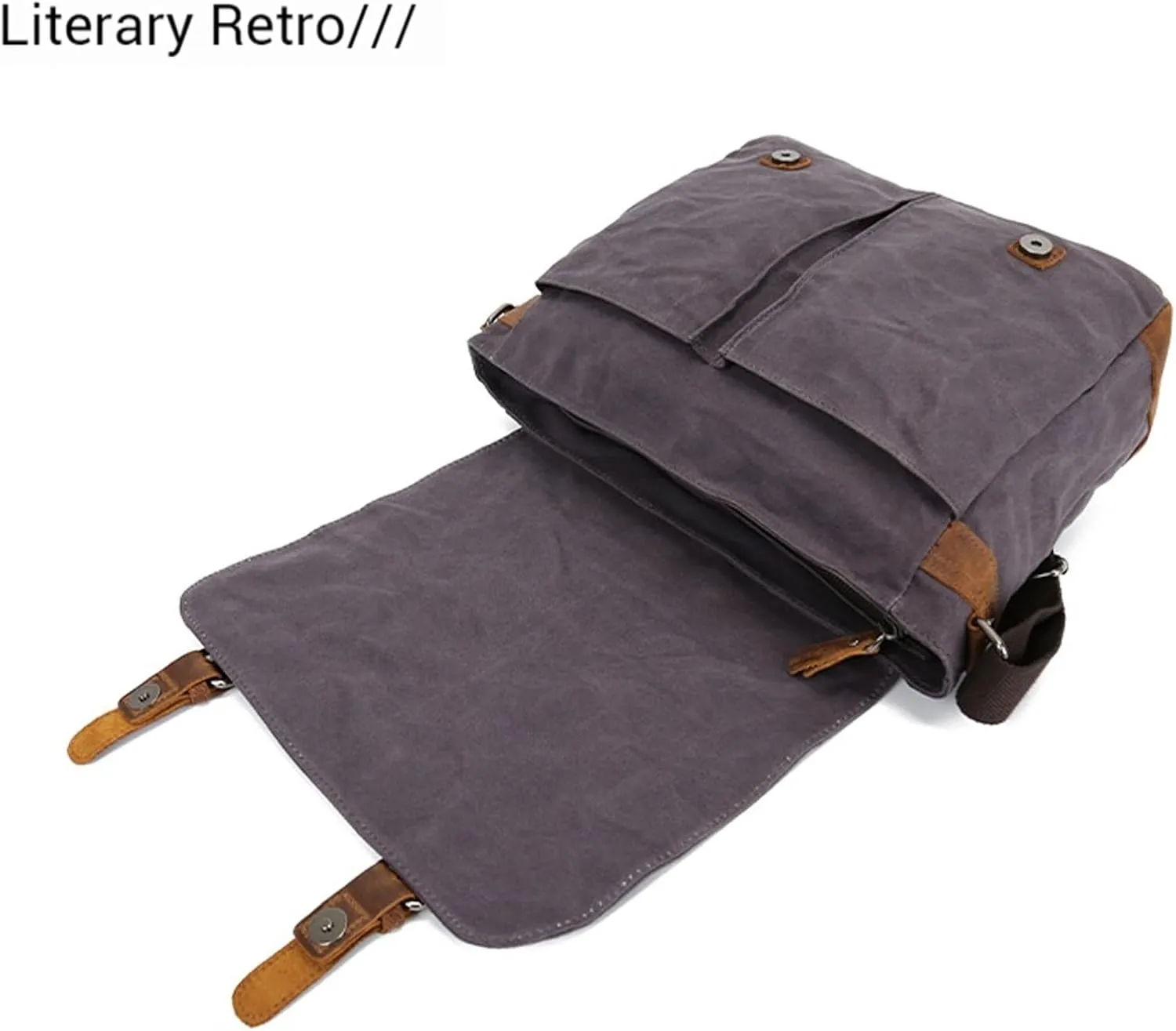Vintage-Style Canvas Messenger Bag, Crossbody Shoulder Bag, Adjustable Strap, for Work, Travel, and Daily Use Briefcase