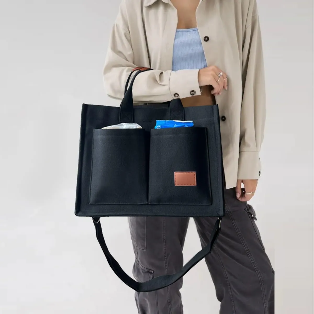 VODIU Canvas Tote Bag for Women,Laptop Bag Work Tote Bag Women Crossbody Purse Handbag Shoulder Travel Messenger Gym Tote