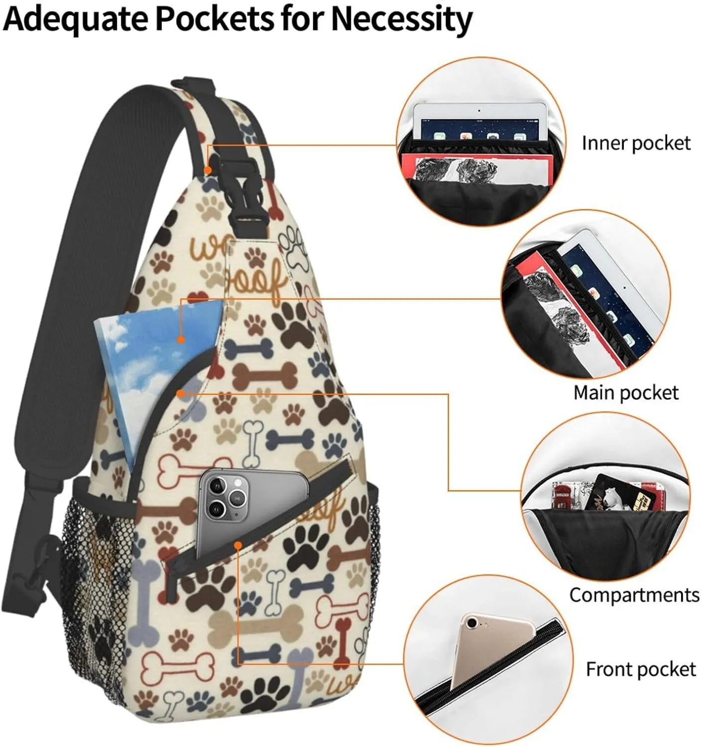 VOOHDDY Sling Bag For Women Men Travel Hiking Backpack Crossbody Shoulder Chest Bags Casual Daypack Sport