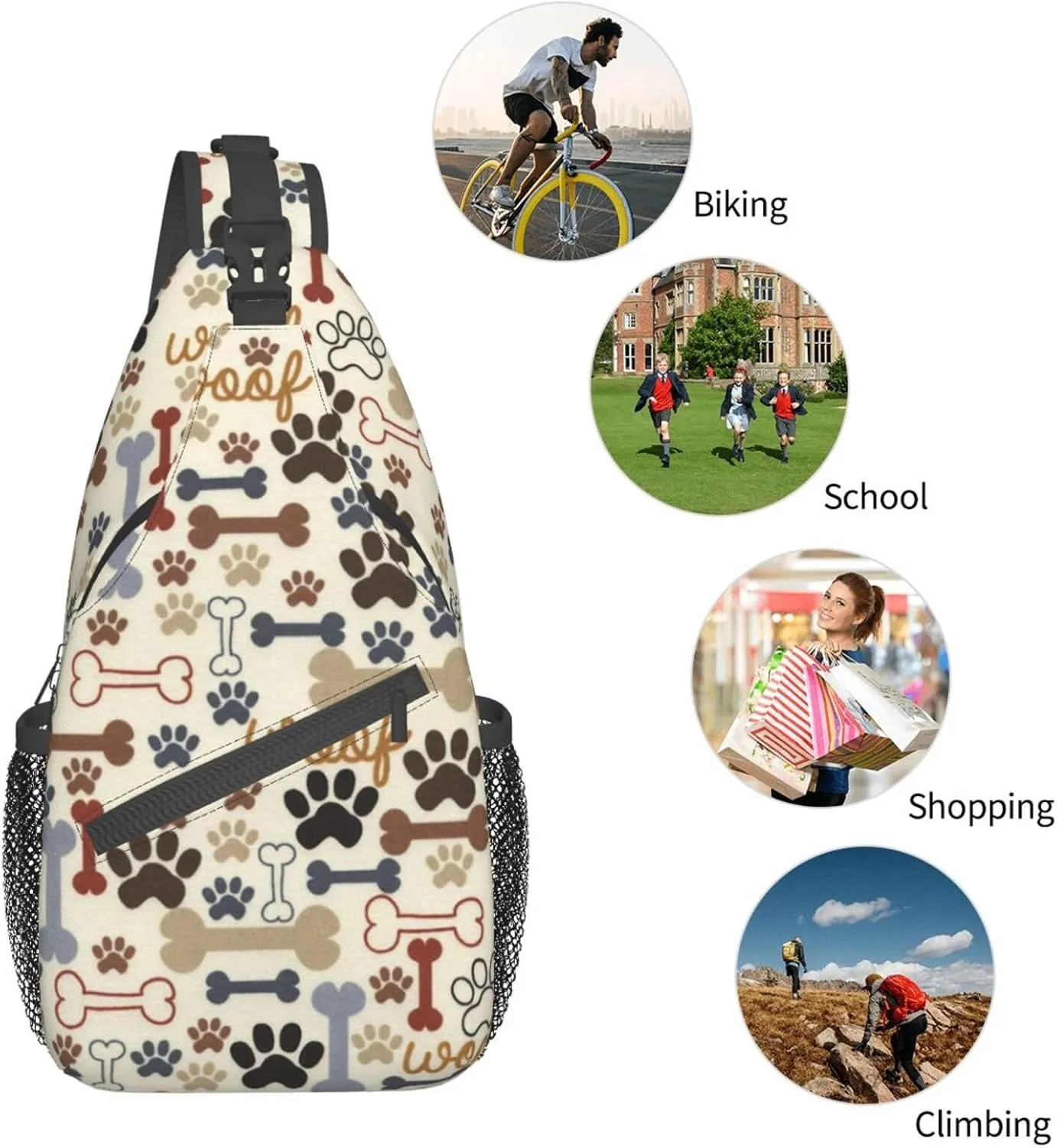 VOOHDDY Sling Bag For Women Men Travel Hiking Backpack Crossbody Shoulder Chest Bags Casual Daypack Sport