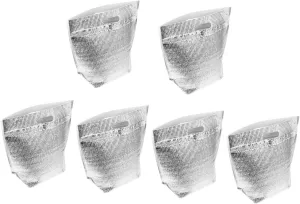 VOSAREA 6Pcs Insulated Food Storage Bag Thermal Carrying Pouch with Zipper Design Practical Lunch Tote for Picnics Take out Meals and Site Activities