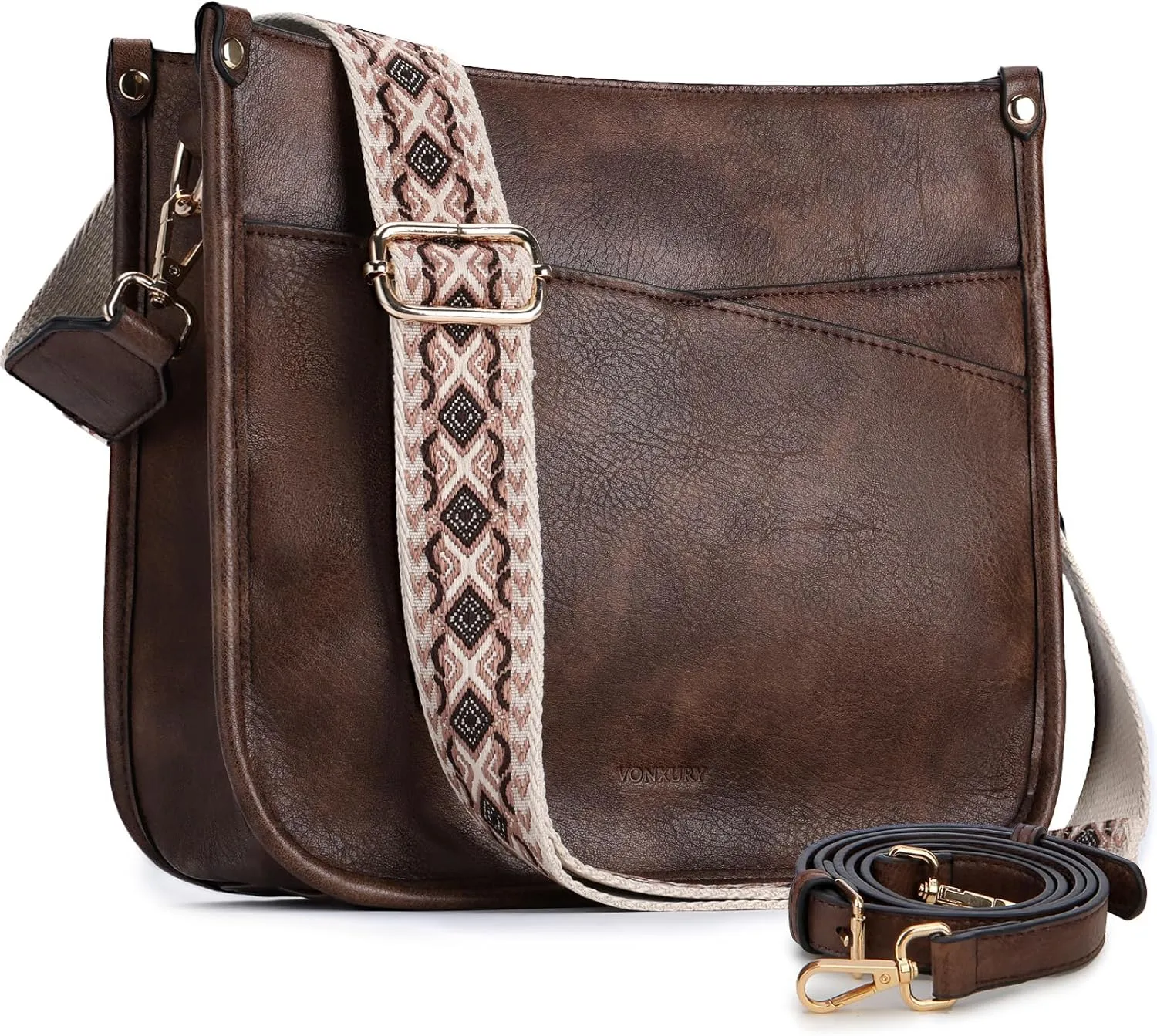 VX VONXURY Shoulder Bag for Women,Trendy Vegan Leather Crossbody Bag,Fashion Bucket Bag with 2PCS Adjustable Straps