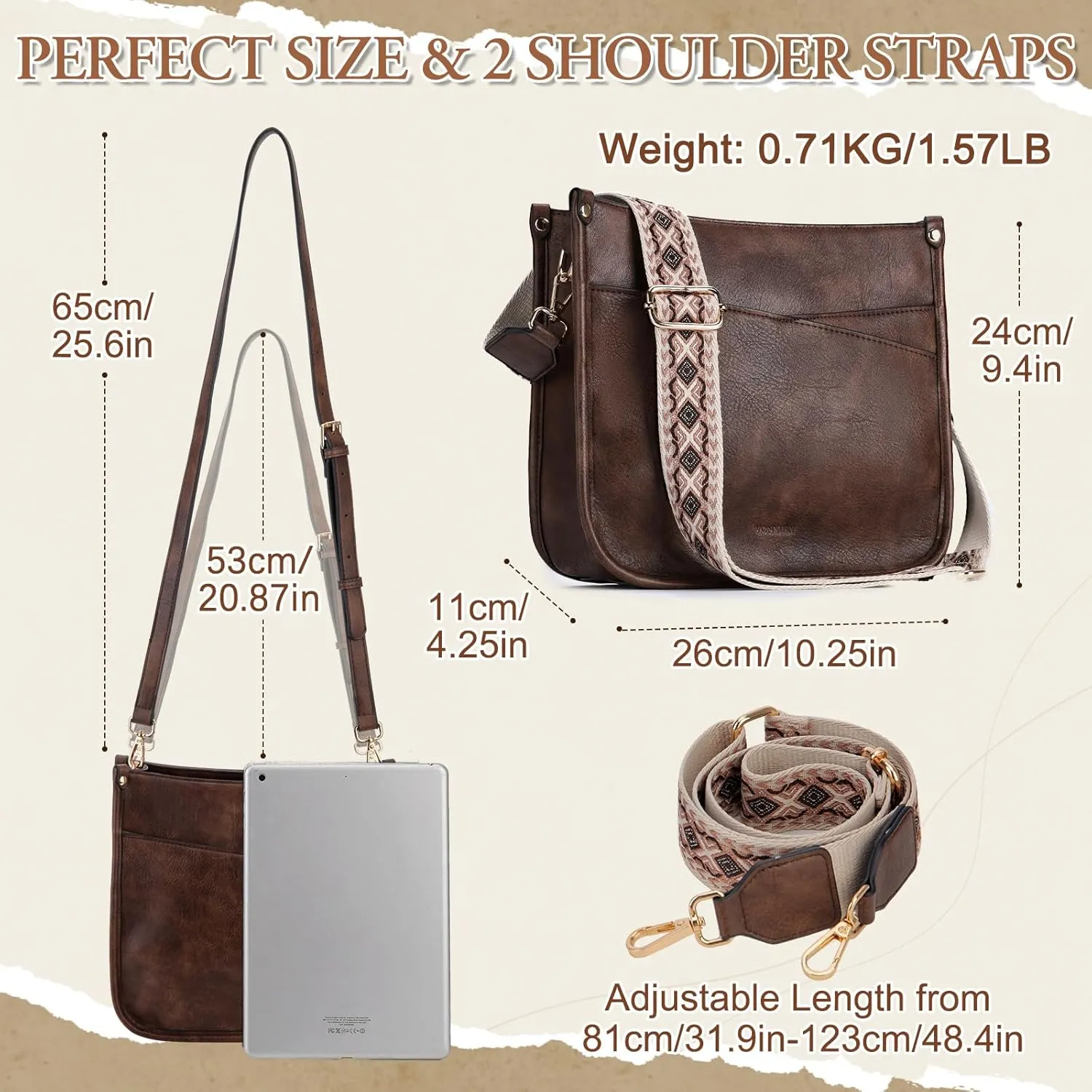 VX VONXURY Shoulder Bag for Women,Trendy Vegan Leather Crossbody Bag,Fashion Bucket Bag with 2PCS Adjustable Straps