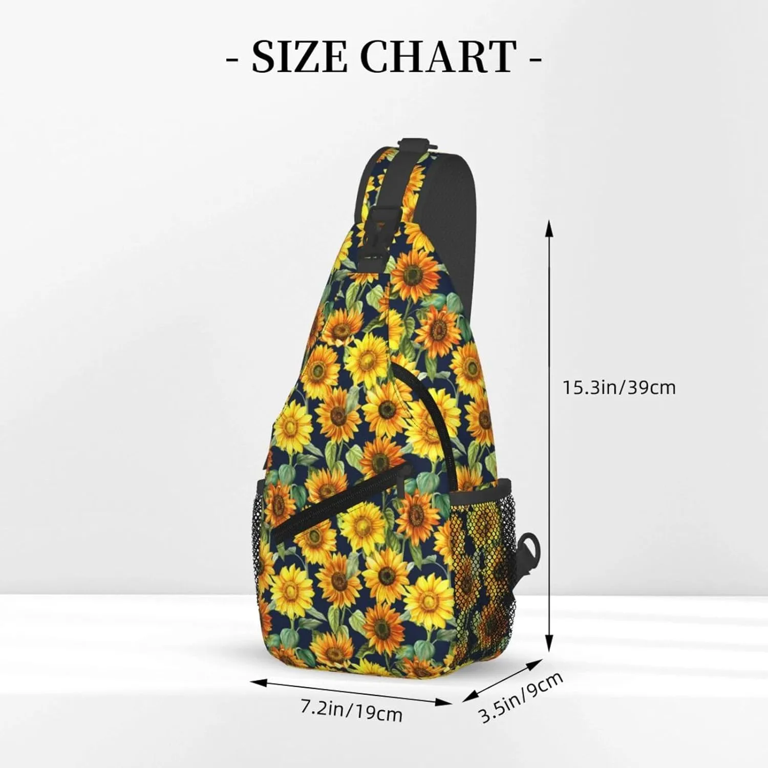 Watercolor Sunflowers Bouquet Chest Sling Bag Crossbody Shoulder Backpack Bag Gym Cycling Daypack Travel Hiking Cross Bag