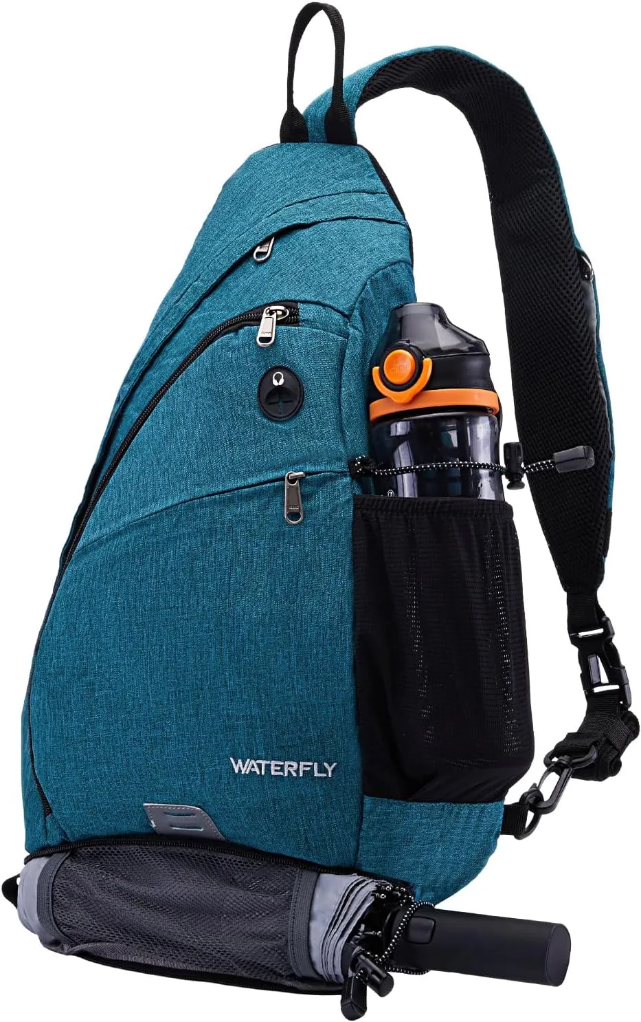 WATERFLY Sling Bag Crossbody Backpack: Over Shoulder Daypack Casual Cross Chest Side Pack