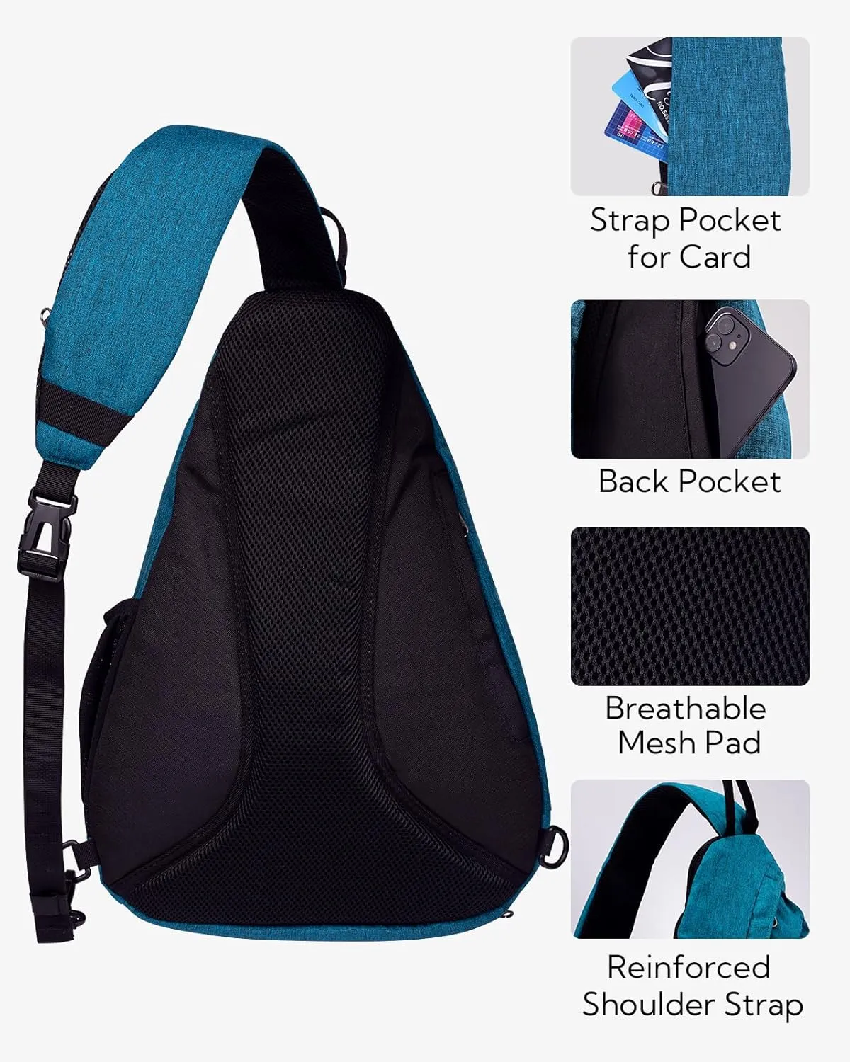 WATERFLY Sling Bag Crossbody Backpack: Over Shoulder Daypack Casual Cross Chest Side Pack