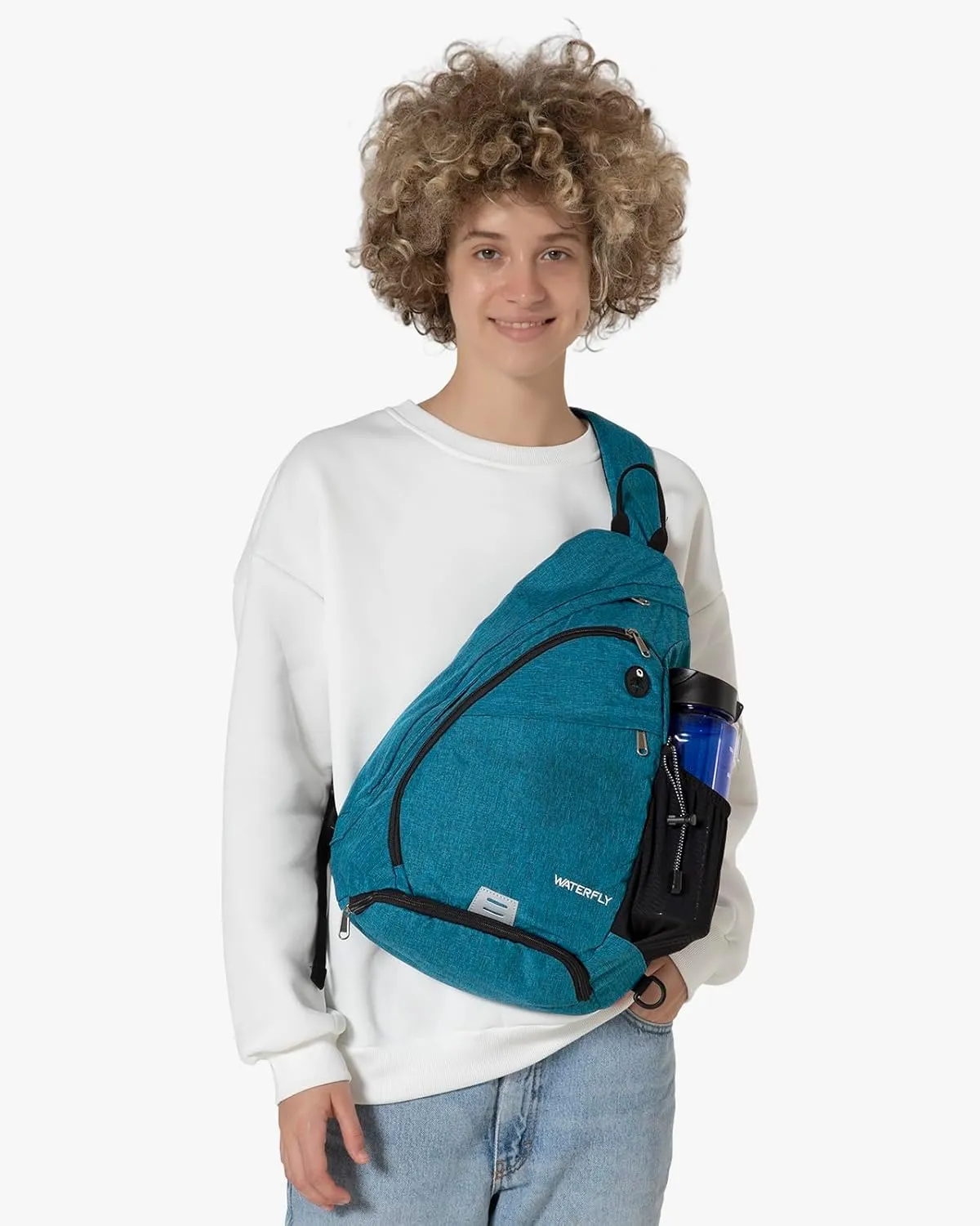 WATERFLY Sling Bag Crossbody Backpack: Over Shoulder Daypack Casual Cross Chest Side Pack