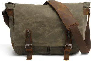 Waterproof Vintage-Style Canvas Messenger Bag - Durable & Stylish for Everyday Use green