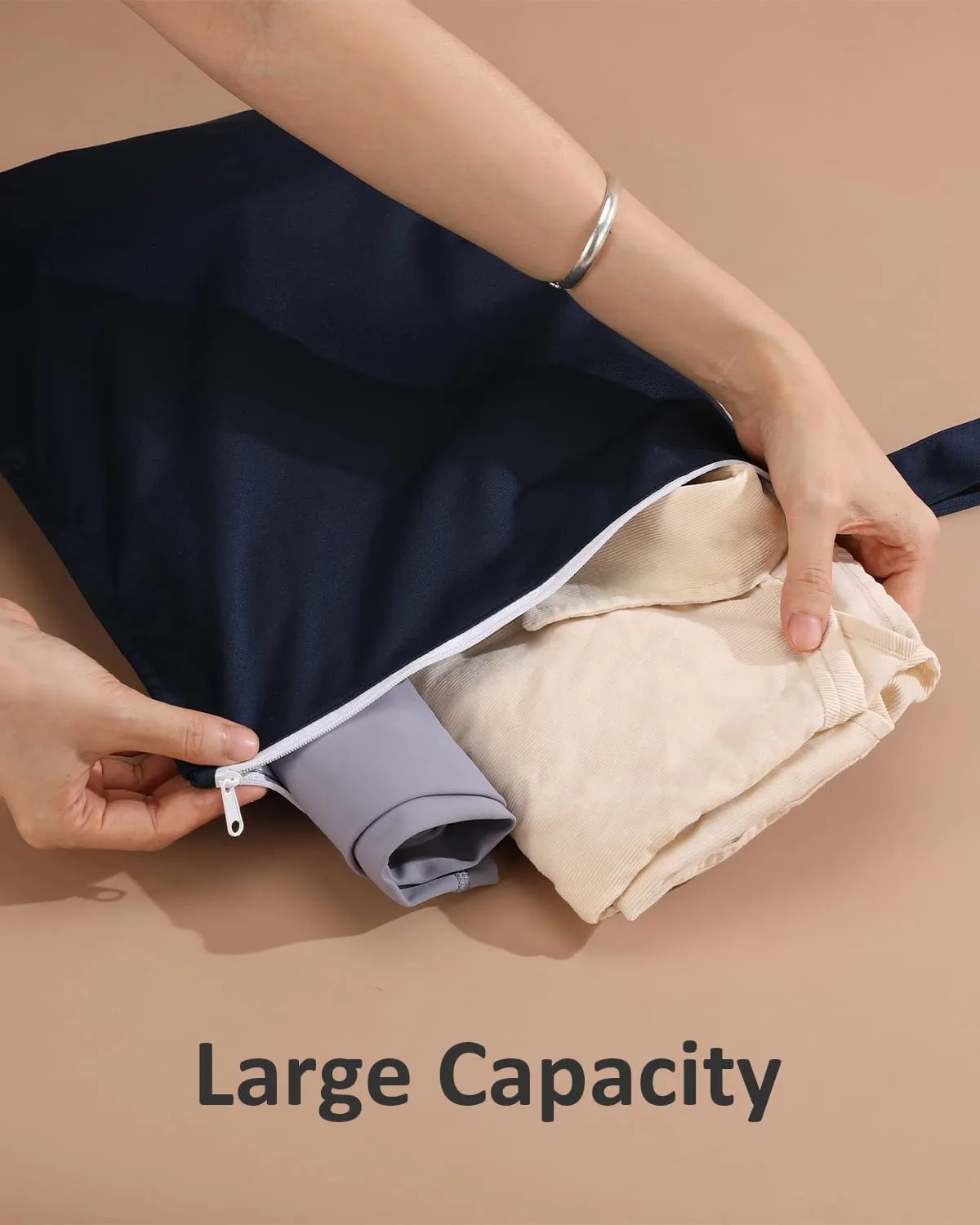 Waterproof Wet Dry Bag 2 Pack for Travel, Baby Cloth Diapers, Swimsuit, Pump Parts, Pool, Gym Clothes, Toiletry, Strap to Stroller, Daycare,Food Storage and Wet Clothes 2UP02
