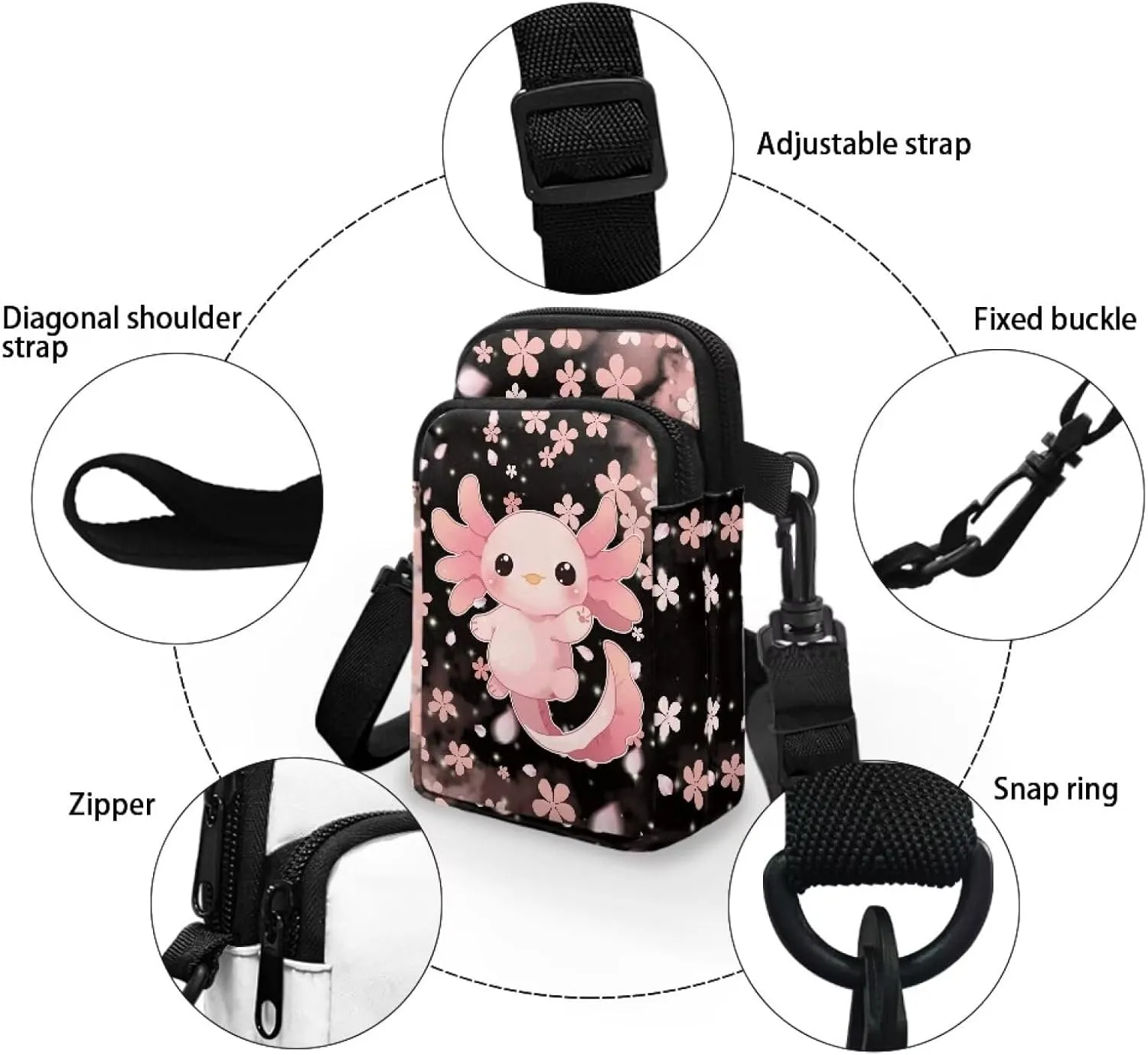 WELLFLYHOM Cell Phone Purse Women Crossbody Bag Canvas Messenger Pouch Travel Wallet